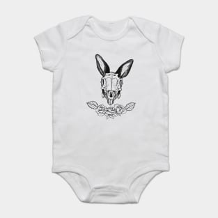 Rabbit Skull and Rose Baby Bodysuit